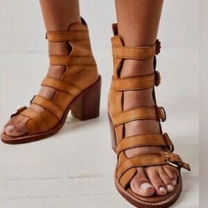 Free People Buckle Up Baby Block Heels US 7